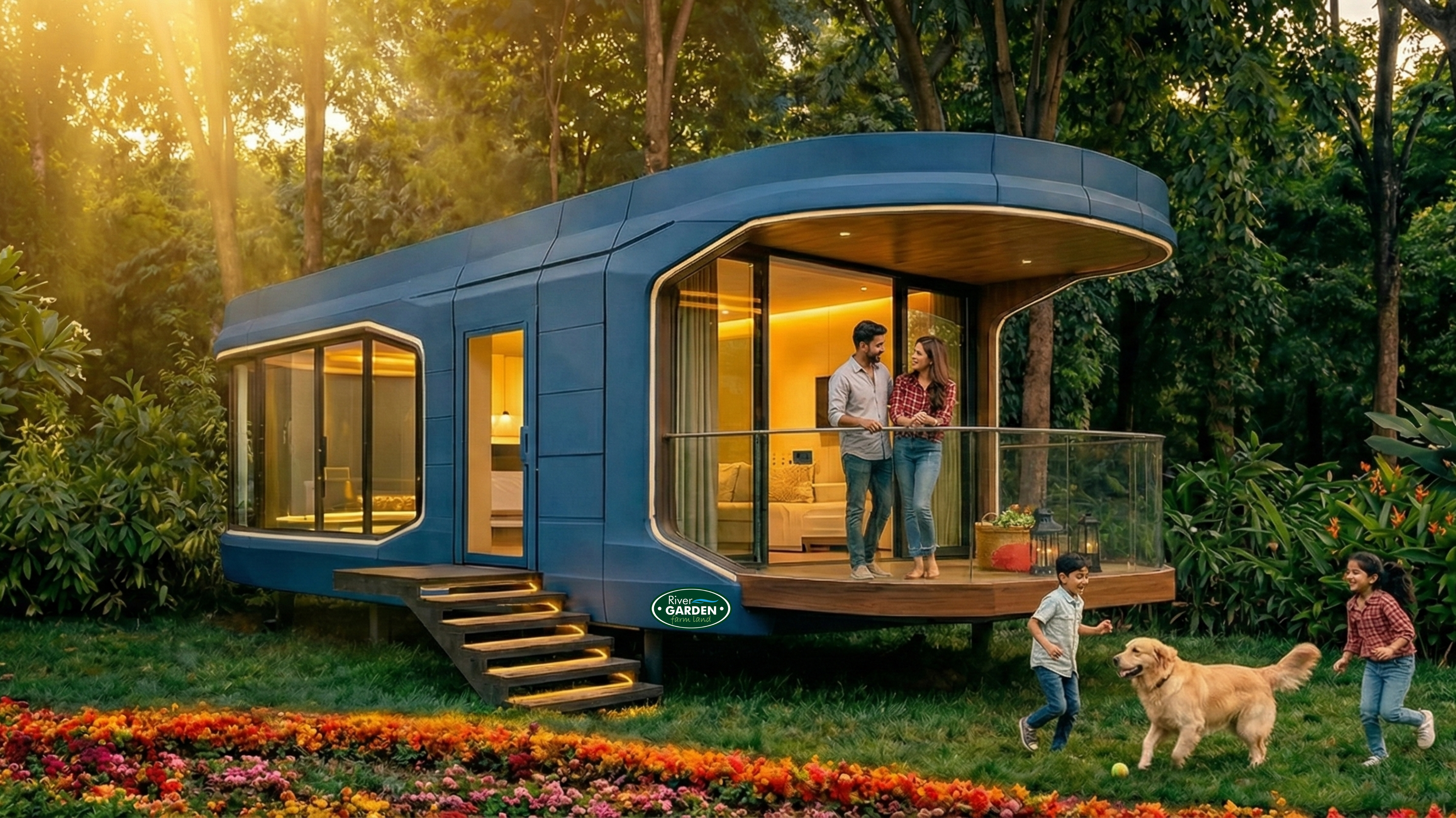 River Garden capsule homes and nature living